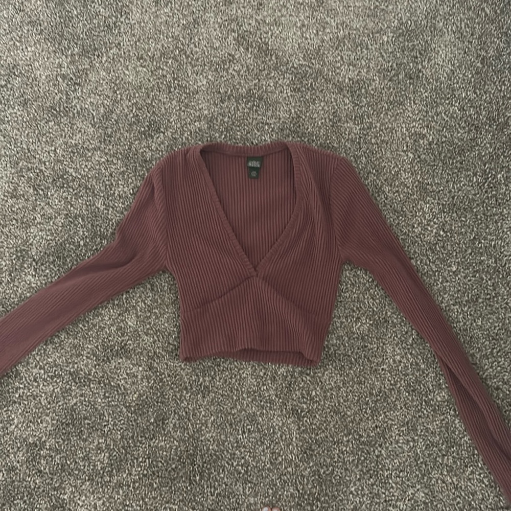 Dark Pink sweater crop top